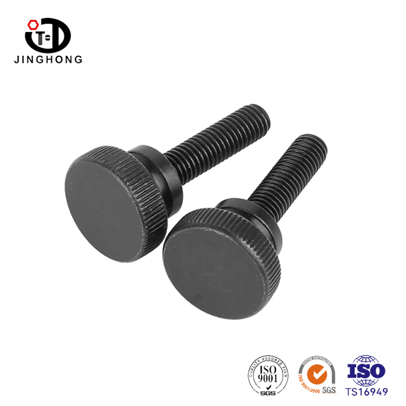 কালো উচ্চ-গম্বুজ Knurled থাম্ব স্ক্রু