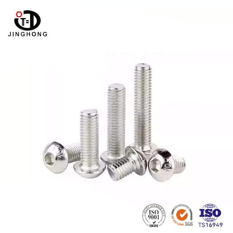 ষড়ভুজ রাউন্ড হেড ক্রোম প্লেটিং স্ক্রু